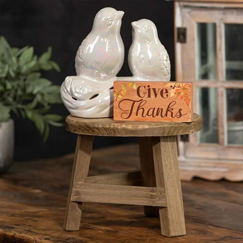 Wooden Mini Plant Stand Display - Multifunctional Home Decor Stool