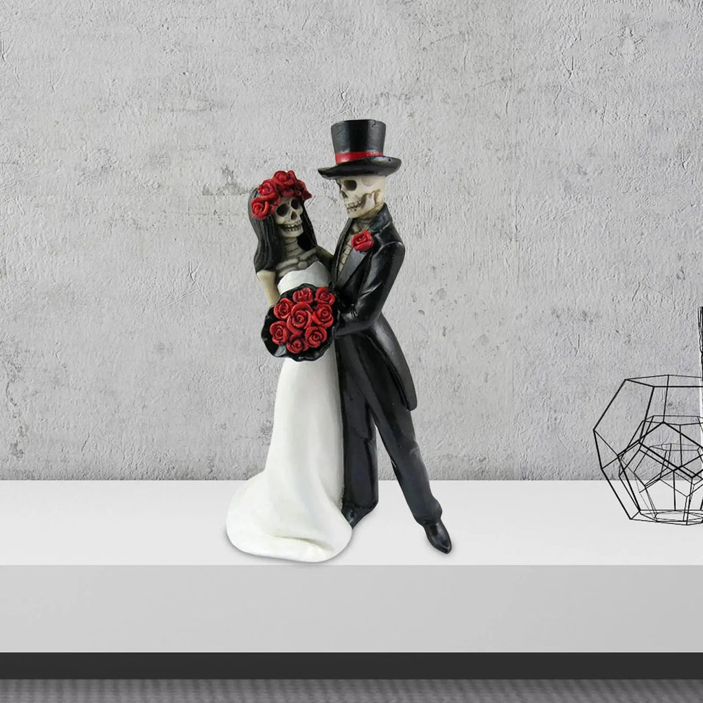 Skull Wedding Couple Resin Statue