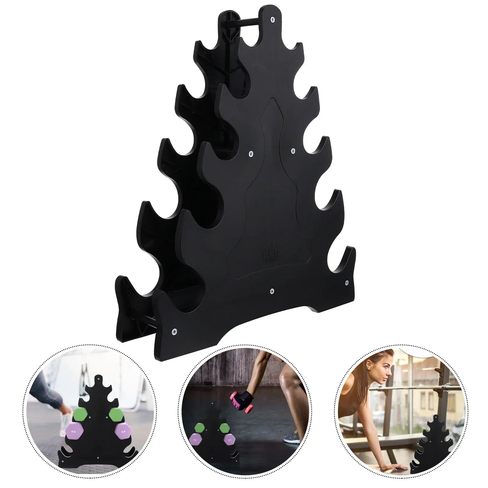 Triangle Fitness Rack - Dumbbell & Kettlebell Storage Stand