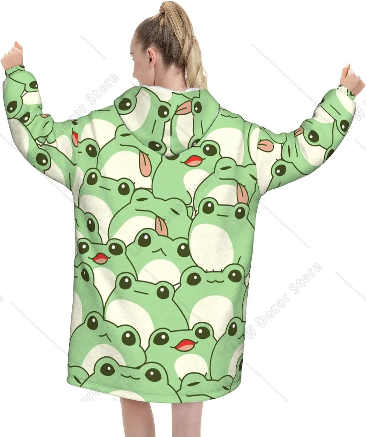 Cute Frog Plush Wearable Blanket Hoodie