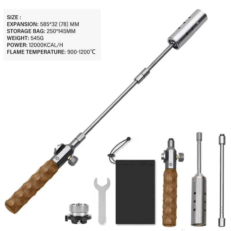 Three-Stage Outdoor Gas Burner Torch Silver