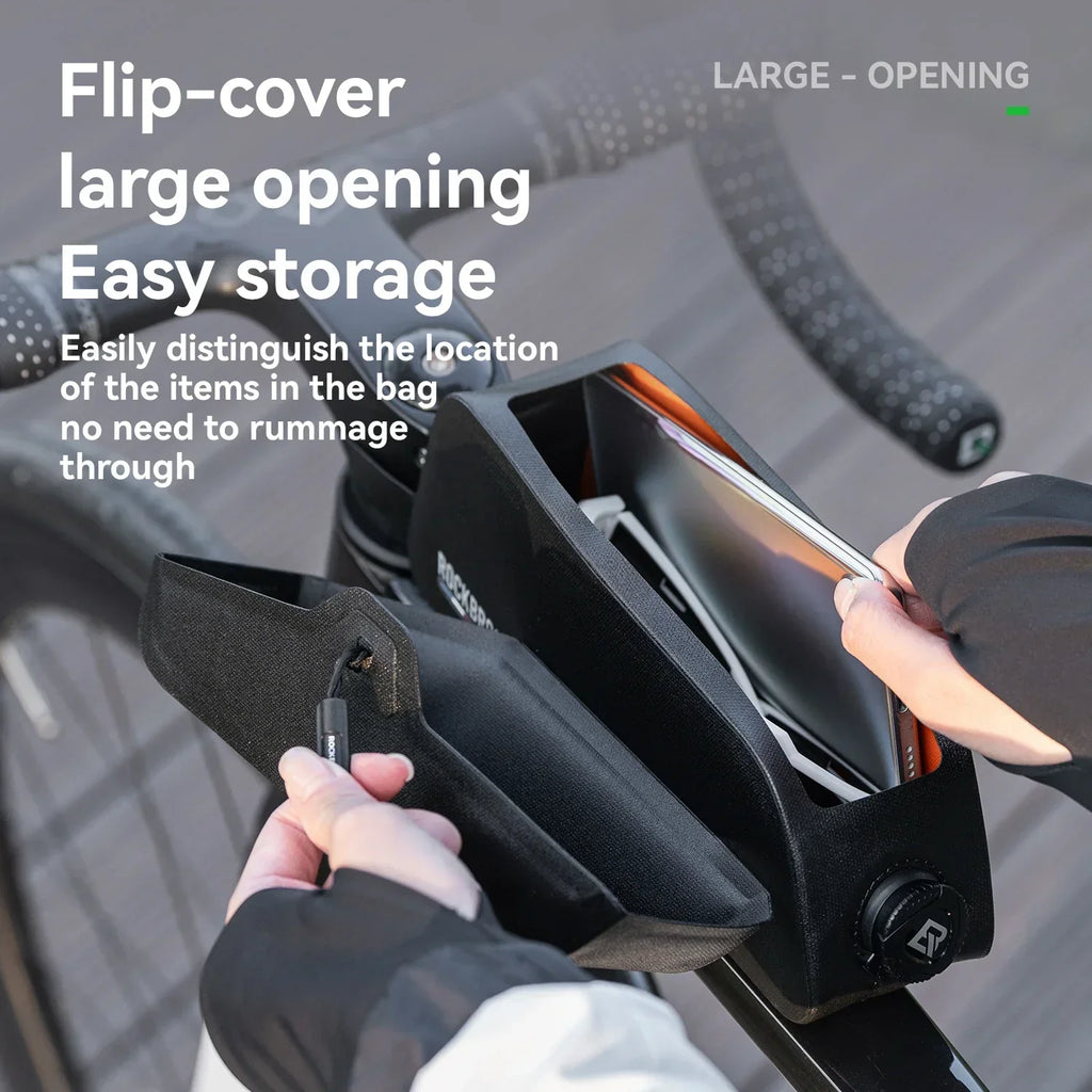 0.9L Magnetic Suction Bicycle Waterproof Nylon Pipe Tube Bag Black