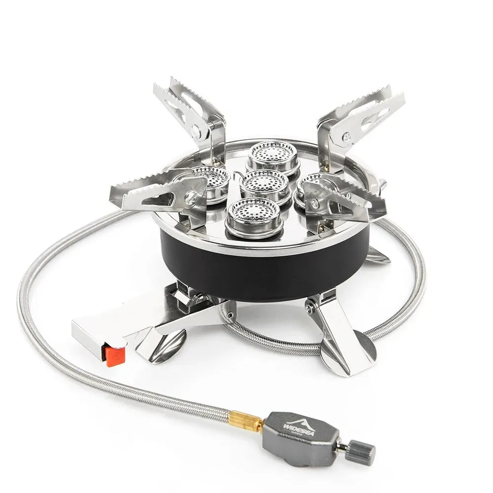 High-Power Camping Gas Stove Portable Split Burner Black