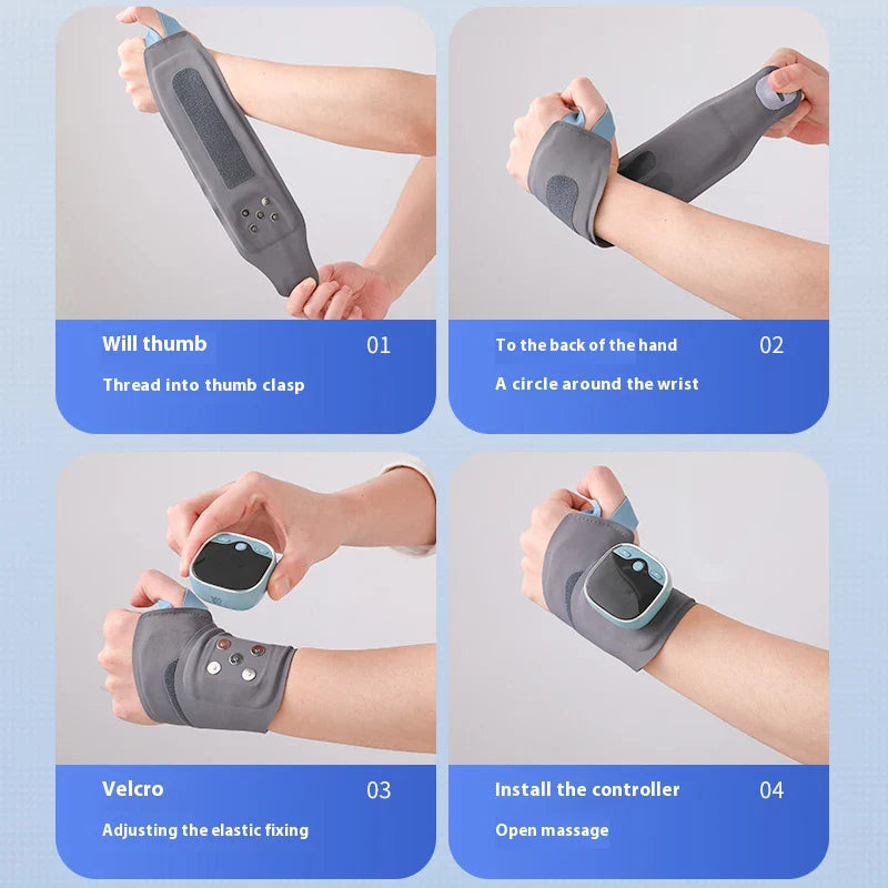 Electric Heating Wrist Massager with 5-Level Grey