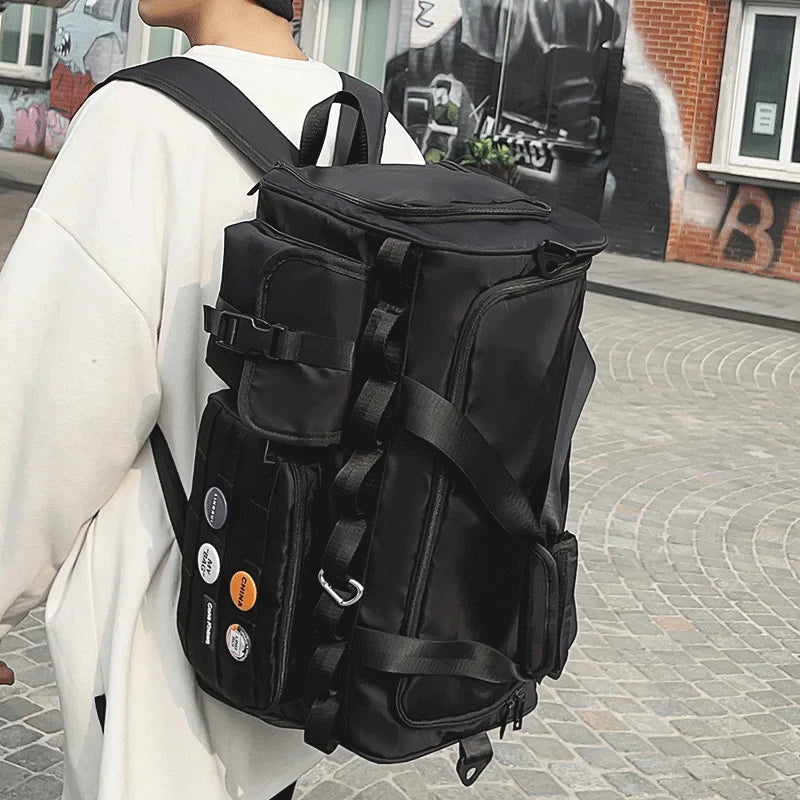 Foldable Dry-Wet Separation Gym Travel Bag Black