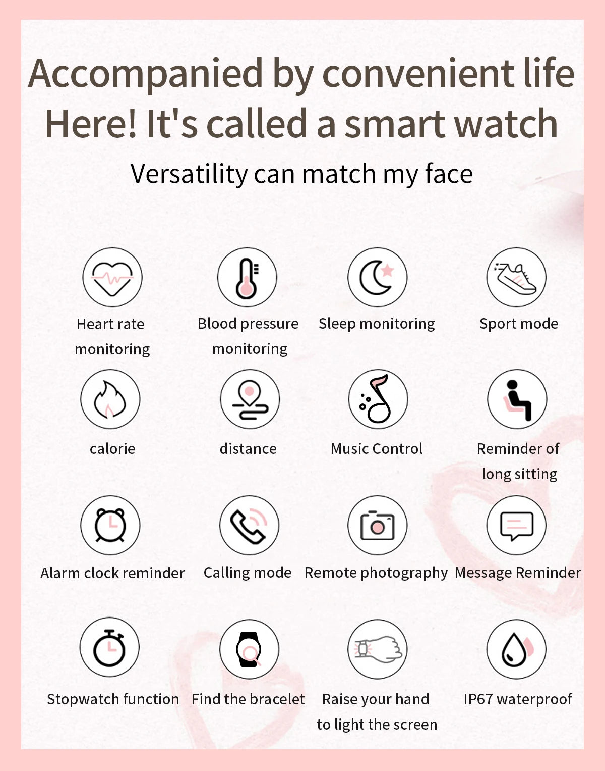 Womens Smart Watch with BT Call