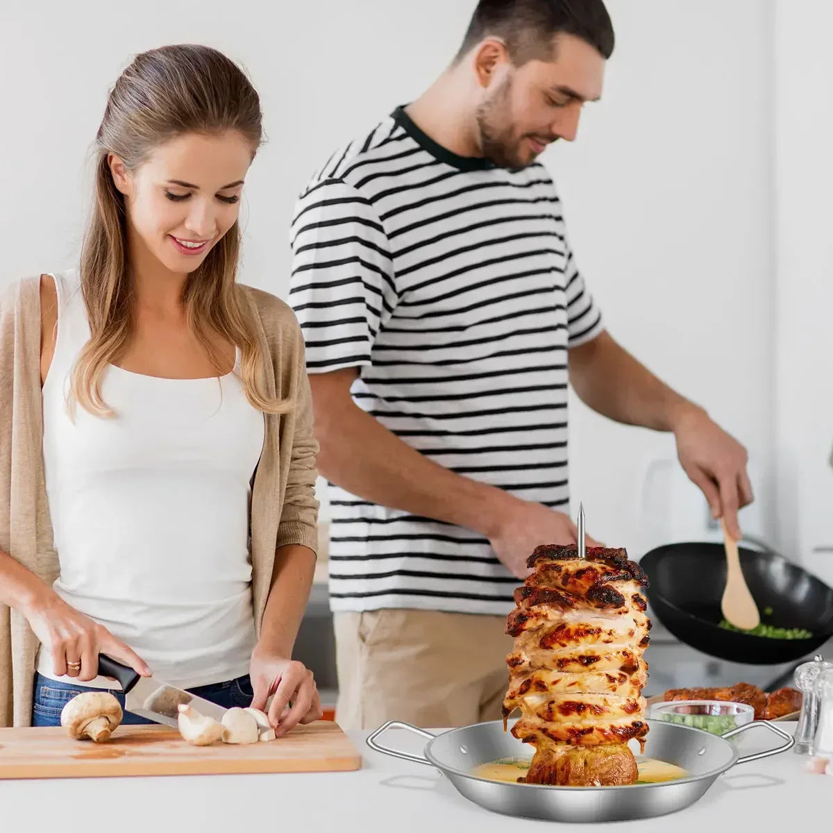 Vertical Meat Skewer Rack Silver