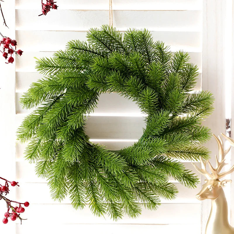 100pcs 10cm Christmas Pine Needle Artificial Plants - DIY Garland & Tree Decoration