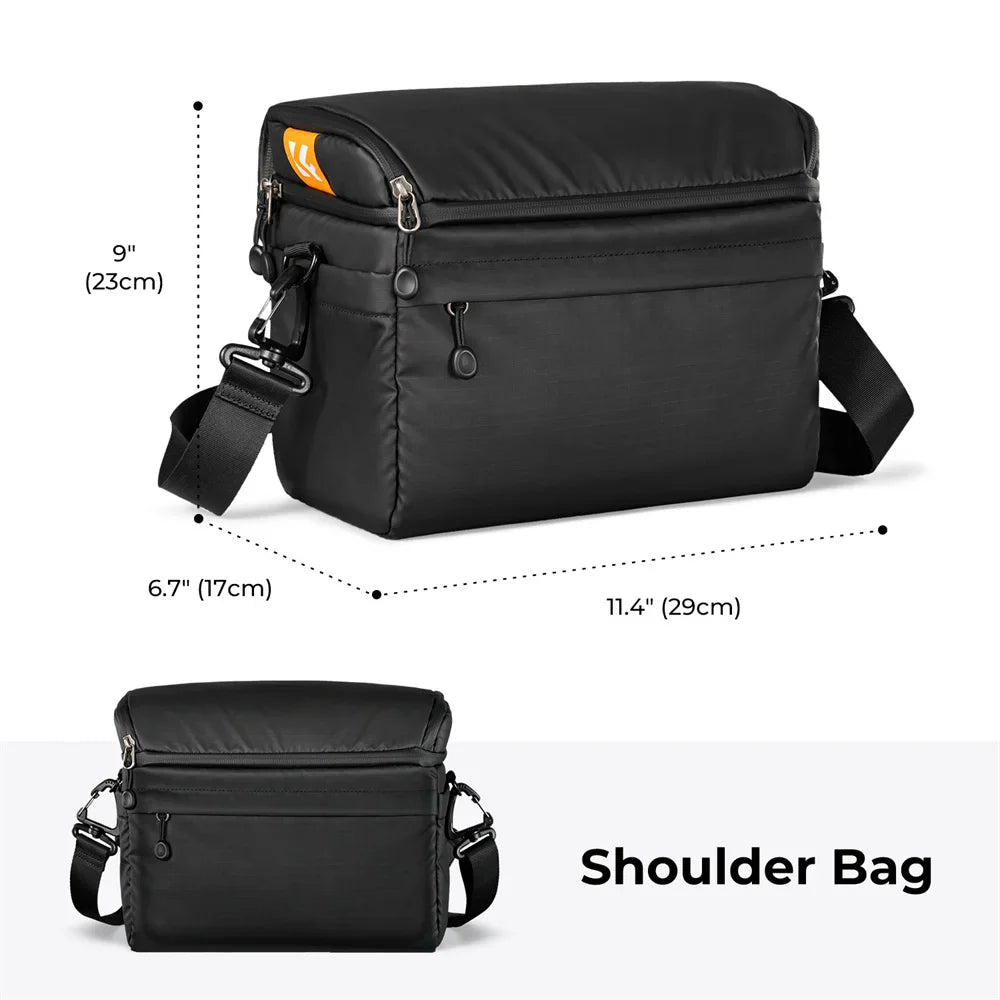 22L 2-in-1 Camera Backpack Sling Bag Black