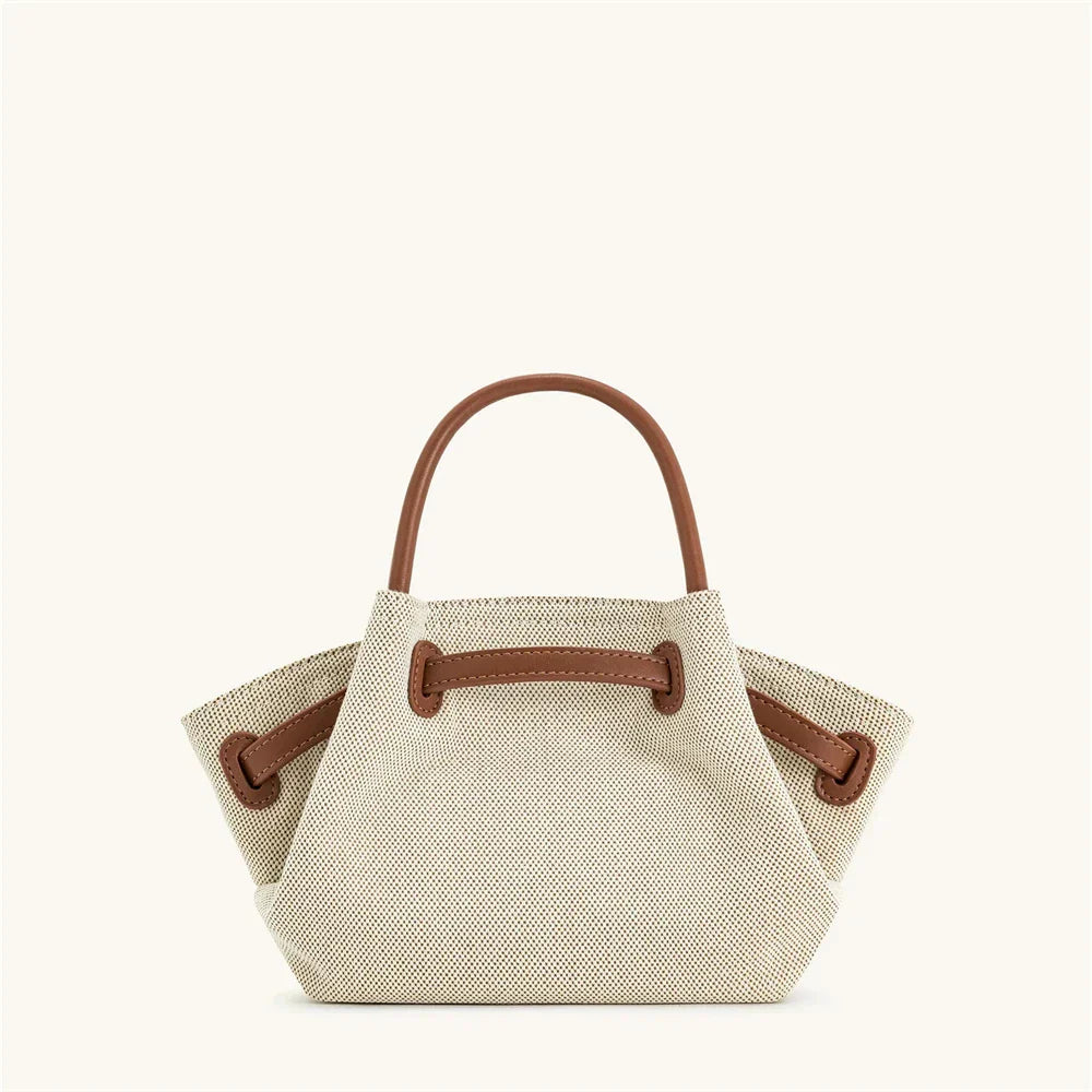 Women's Canvas Brown Mini Crossbody Shoulder Bag (Brown)