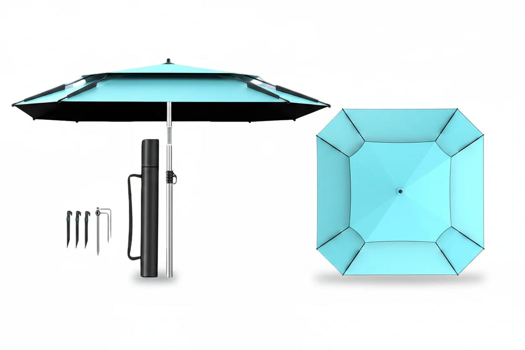2.6M Octagonal Fishing Umbrella – Large Outdoor Sunshade & Beach Parasol