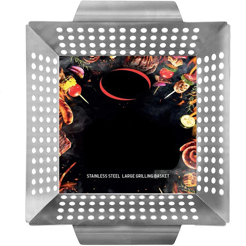 12-Inch Vegetable Grill Basket Silver