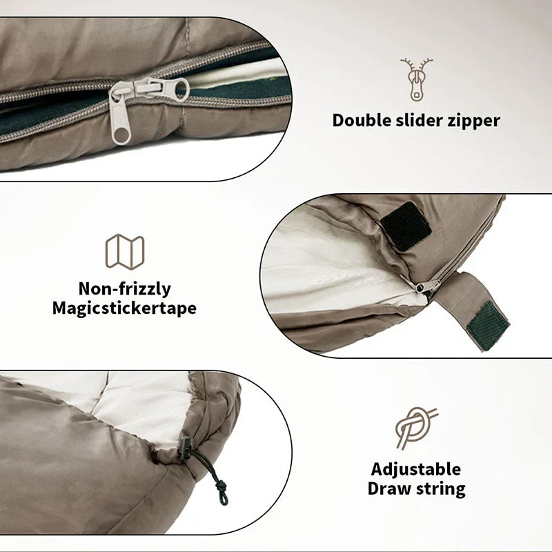 Mummy Sleeping Bag Lightweight Polyester Fill Brown