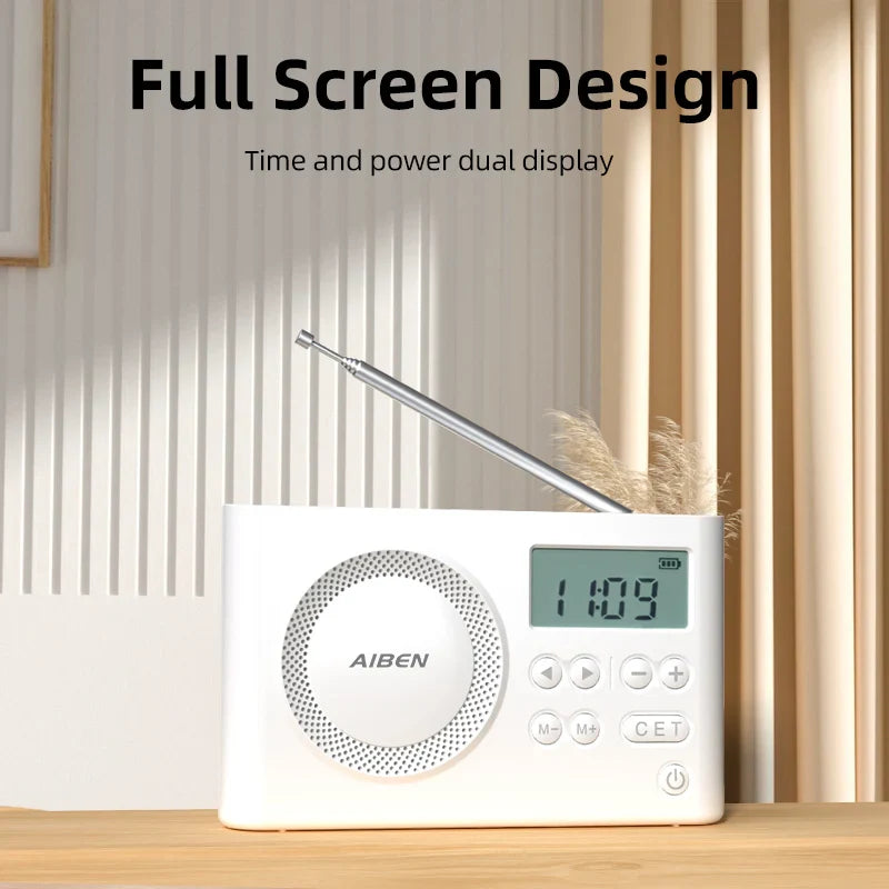 Mini Portable Digital FM Radio White
