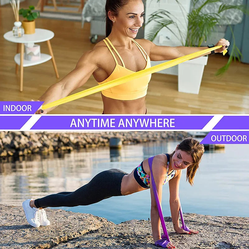 TPE Yoga Resistance Bands Set - 4 Levels for Full-Body Workouts