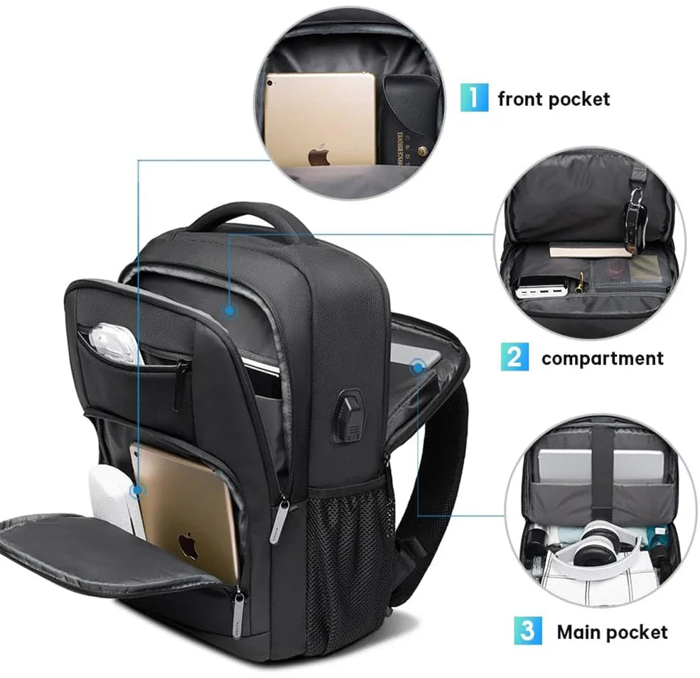 Waterproof Laptop Backpack Black