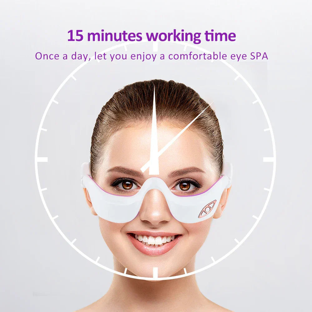 EMS Microcurrent Pulse Eye Massager with Heating Therapy for Fatigue Relief