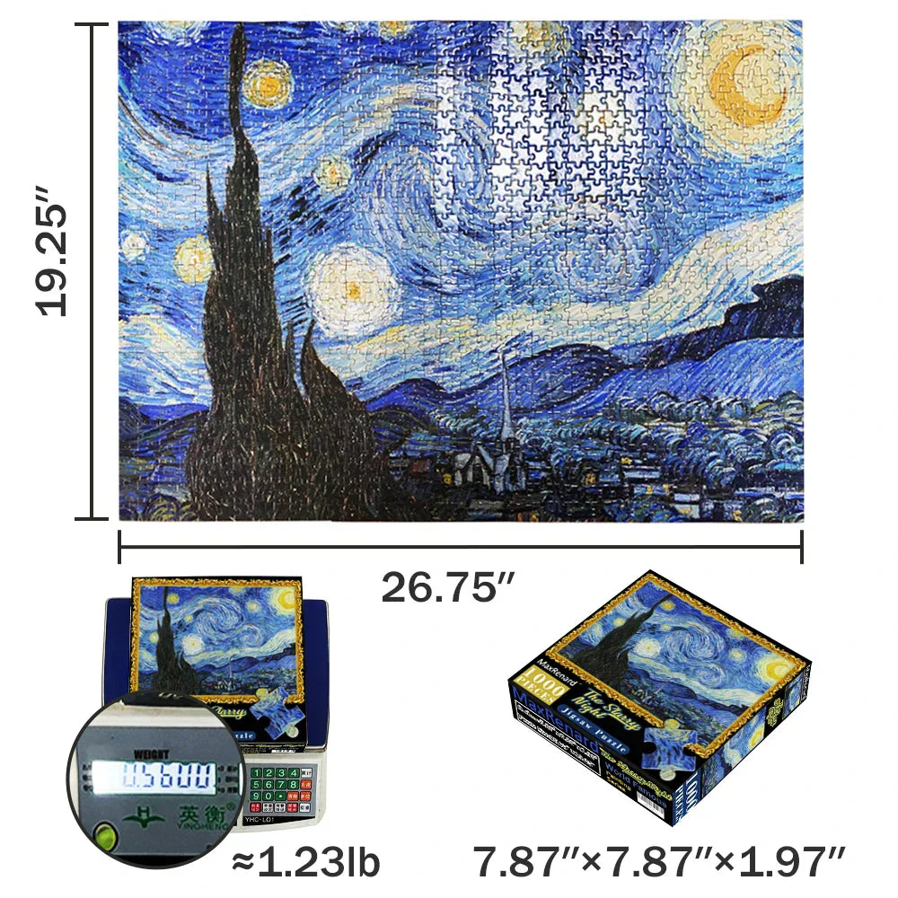 1000 Pieces Jigsaw Puzzle for Van Gogh Starry Night