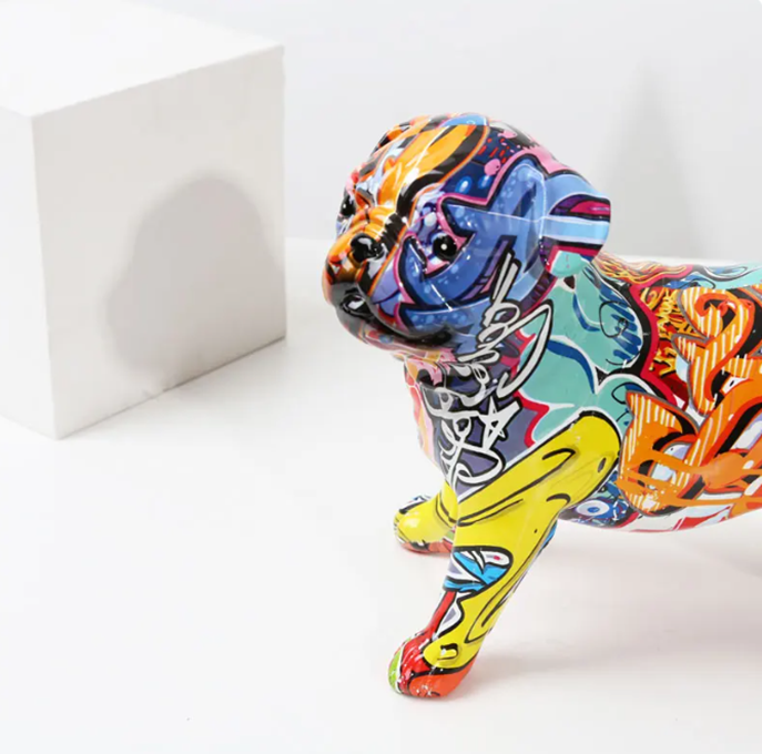 Graffiti Pug Resin Craft