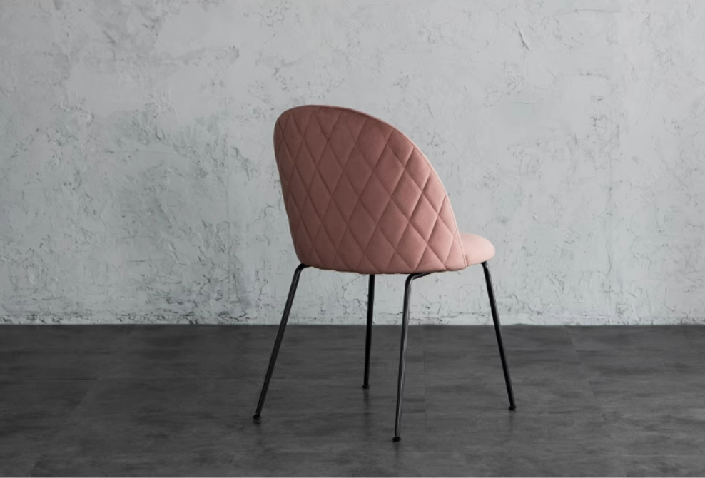 Light Luxury Velvet Dining Chair Modern Leisure Chair with Backrest Pink