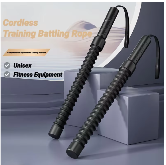 2Pcs Battle Rope Elastic Strength Training & Fitness Black