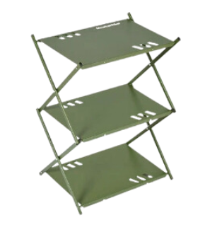 Portable Three-Tier Outdoor Folding Shelf for Camping, BBQ, and Garden Storage