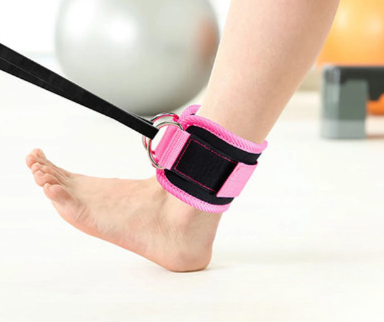 1 Pair Adjustable D-Ring Ankle Straps for Leg and Glute Workouts