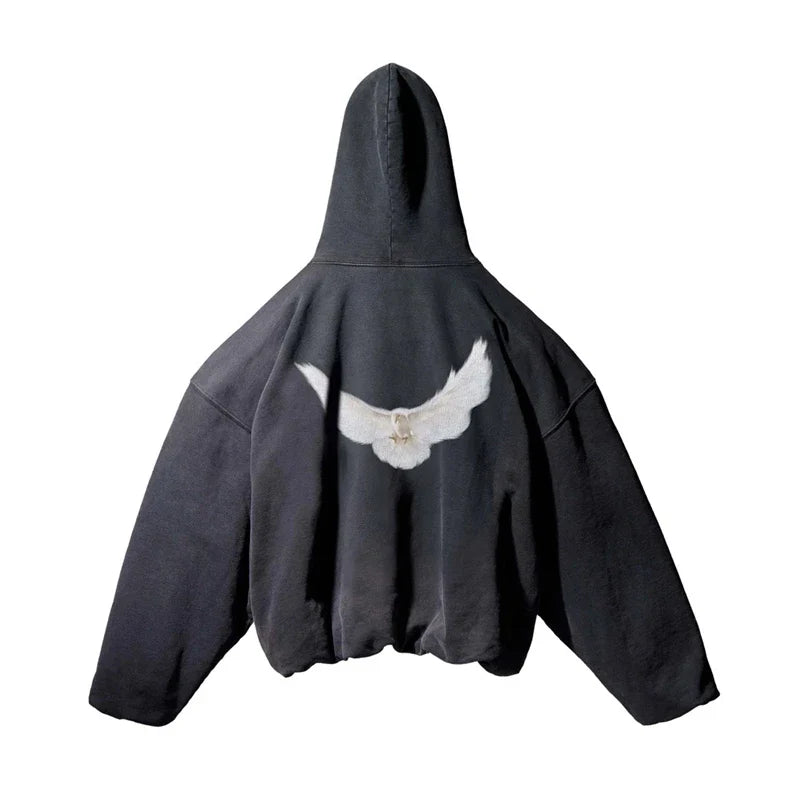 Oversized Dove Graphic Hoodie