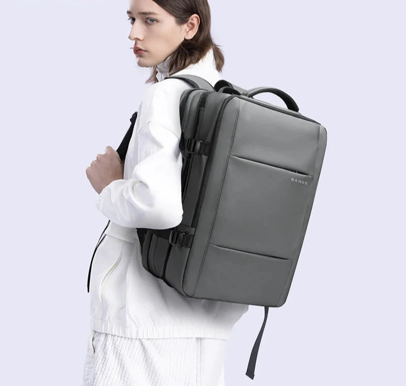 Expandable Laptop Backpack Grey
