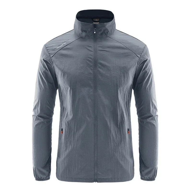 Men's Lightweight Windbreaker Jacket – UV Protection Outdoor Hooded Coat