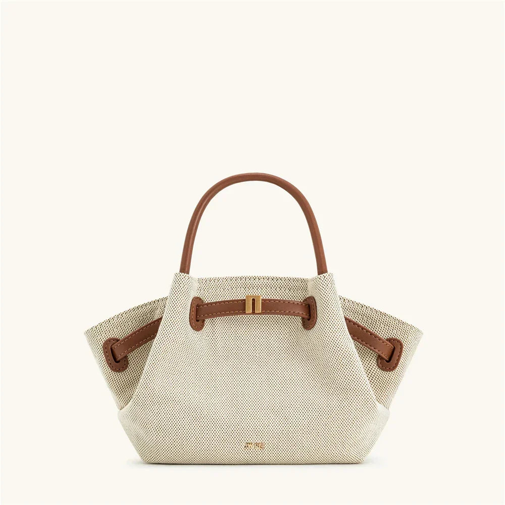 Women's Canvas Brown Mini Crossbody Shoulder Bag (Brown)