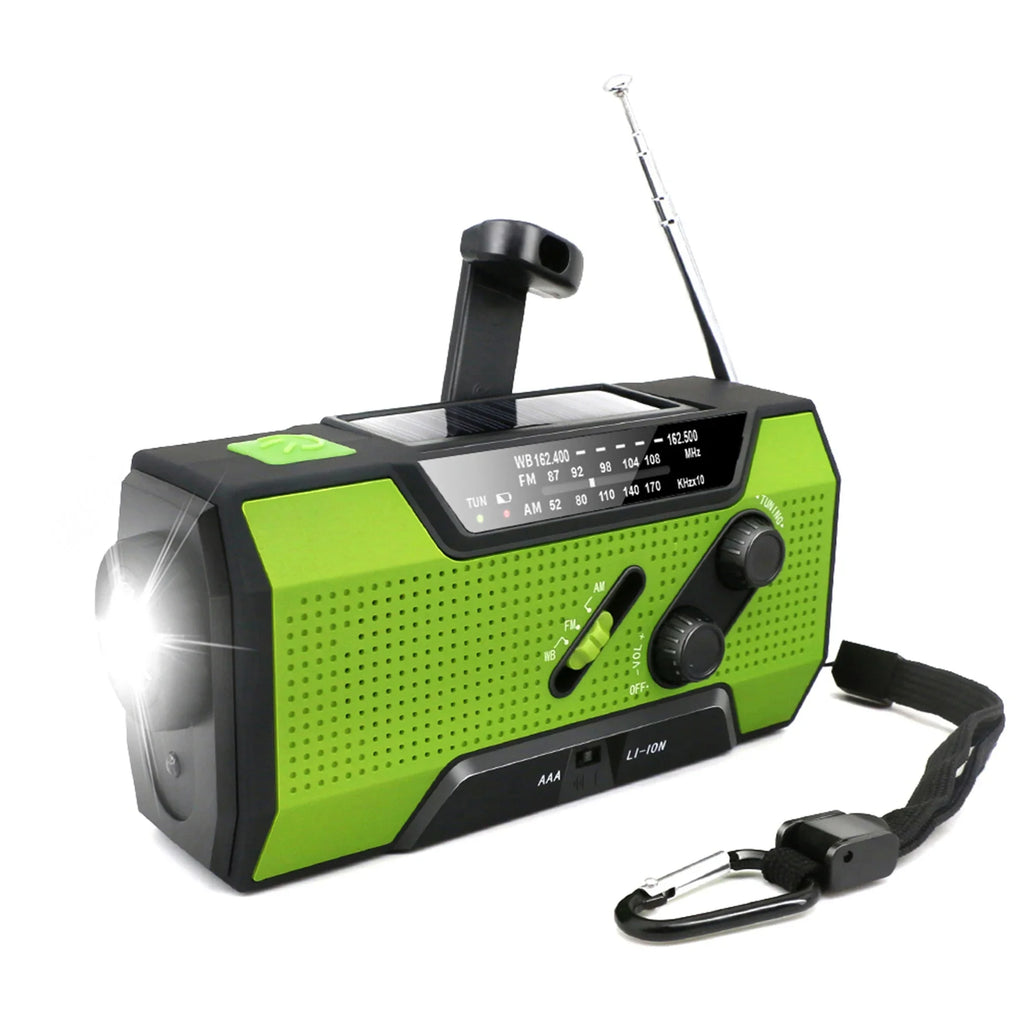 Emergency Radio with Power Bank Green