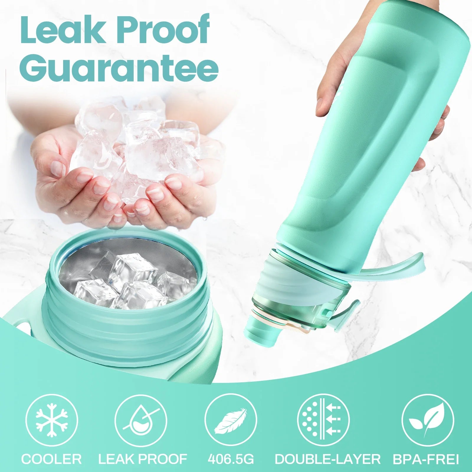 750ML Spray Water Bottle Green