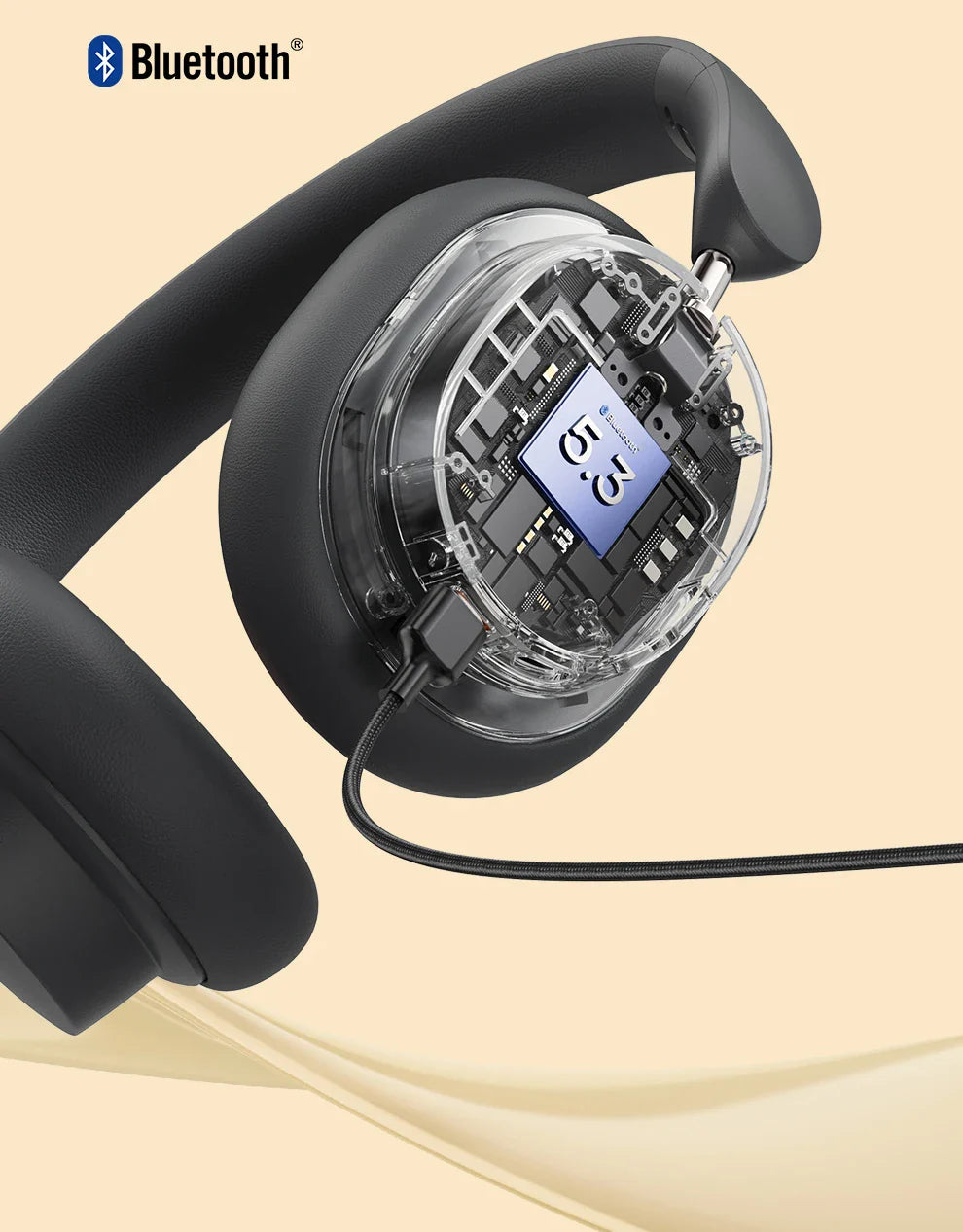 Wireless Over-Ear Headphones 3D Spatial Audio Gray