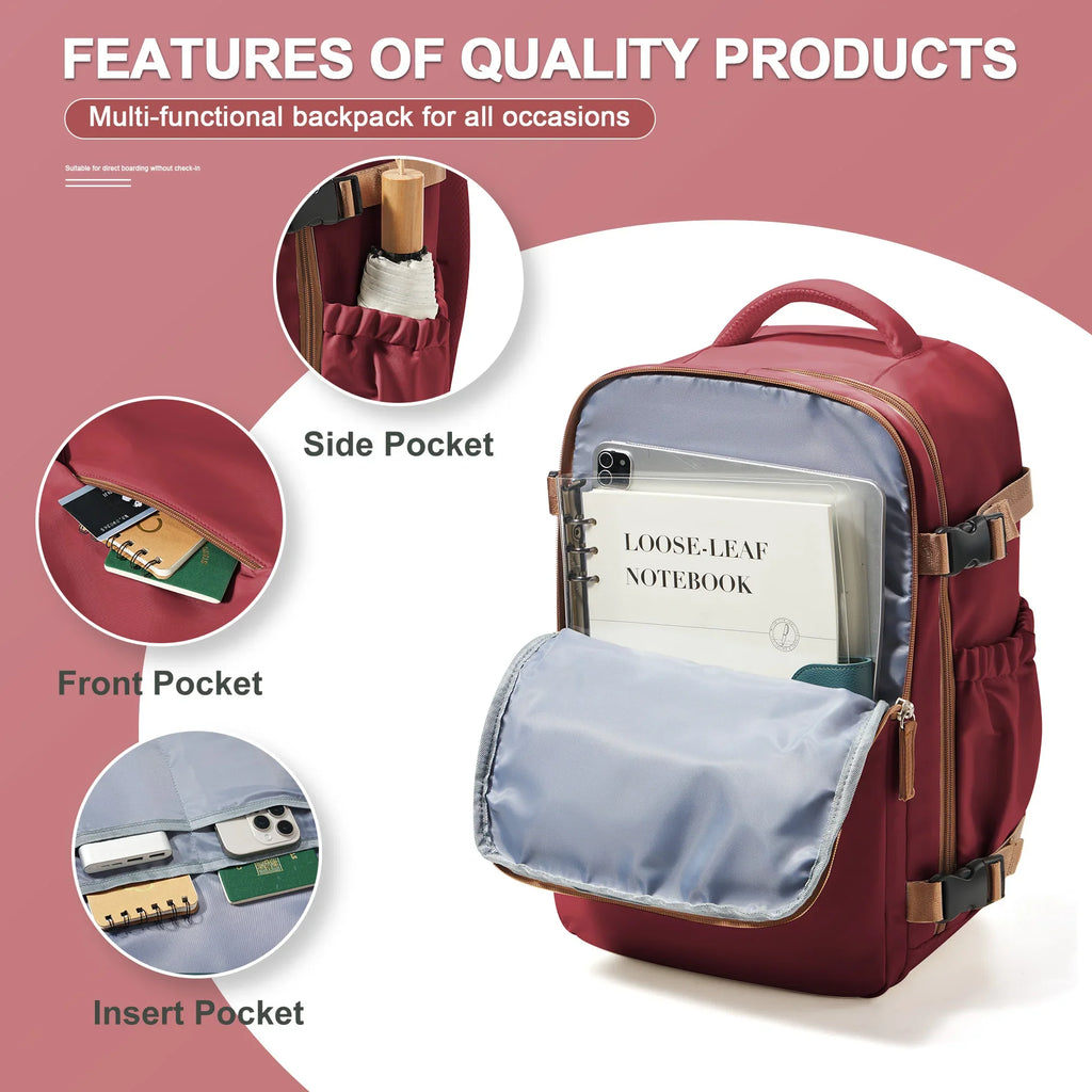 Waterproof Travel Laptop Backpack Red