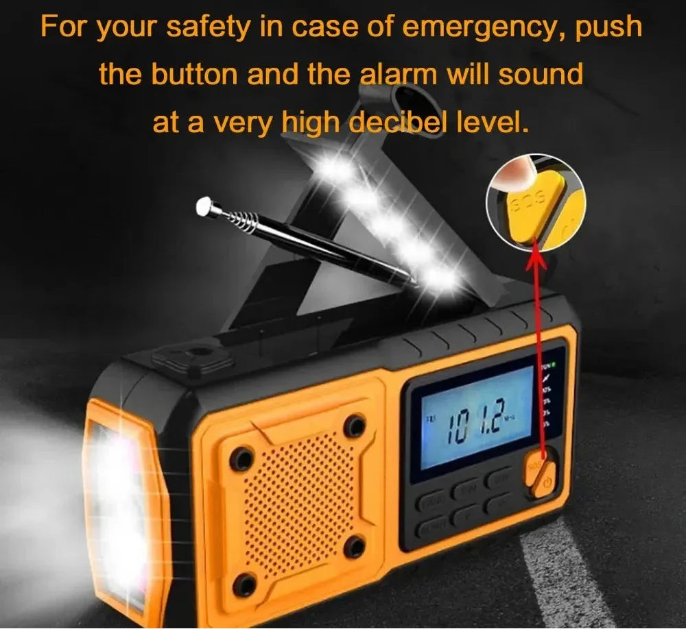 Portable Emergency Solar Power Radio Yellow