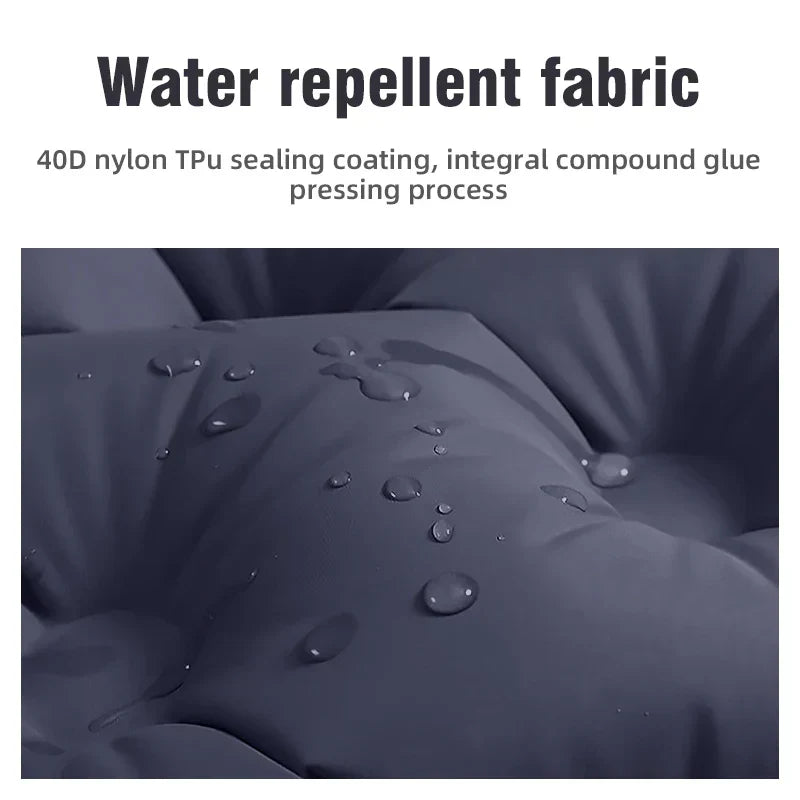 Extra-Wide Double Inflatable Camping Mattress Folding Pad Blue