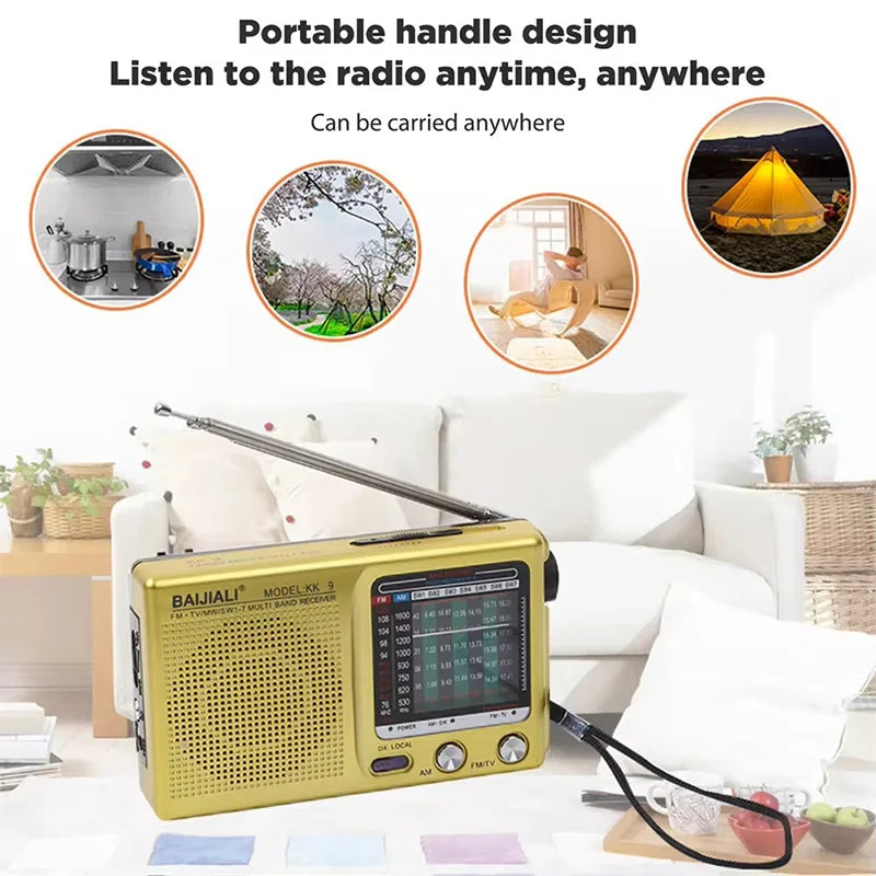 Full Band Portable Mini Pocket Radio Gold