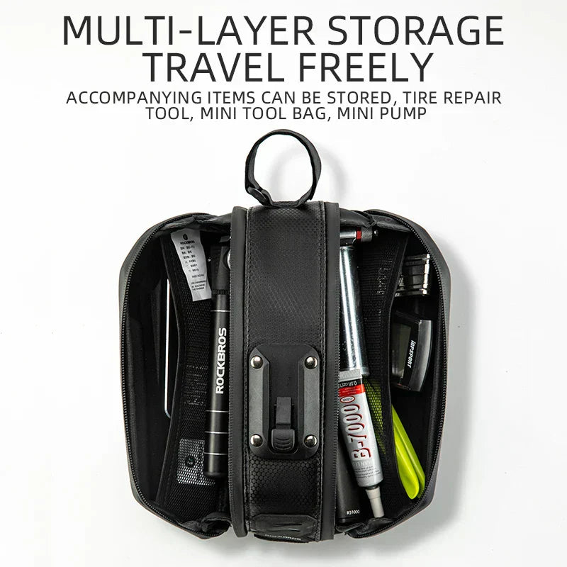 1.7L Waterproof Bicycle Rear Seatpost Bag Quick Release Black