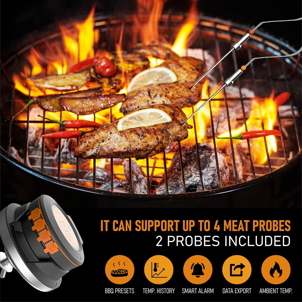 Grill Smart Wireless Meat Thermometer Black