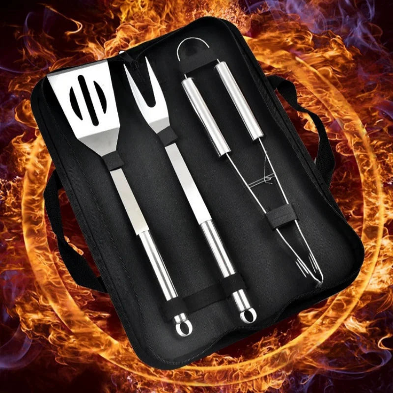 Stainless Steel BBQ Tools Set Silver
