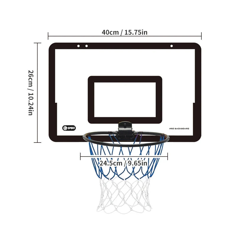 Kids Foldable Wall-Mounted Basketball Hoop Set – Indoor & Outdoor Basketball Stand with Ball