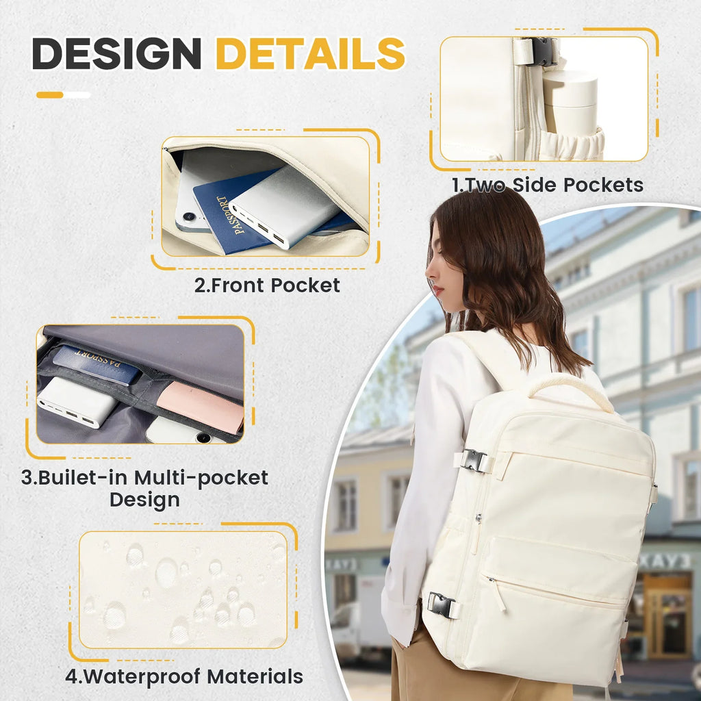 Laptop Backpack  40×20×25cm Beige