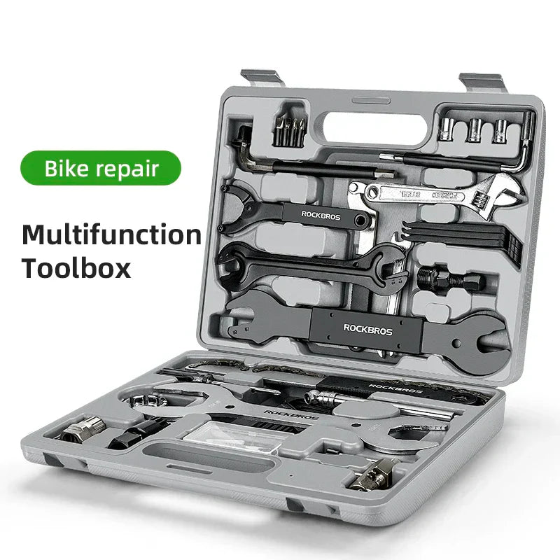 44-in-1 Bicycle Repair Tool Kit Maintenance Set Grey