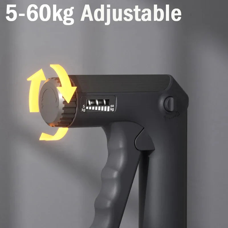 Adjustable Hand Grip Strengthener with Finger Trainer & Counter (5–60kg)
