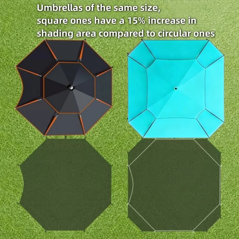 2.6M Octagonal Fishing Umbrella – Large Outdoor Sunshade & Beach Parasol