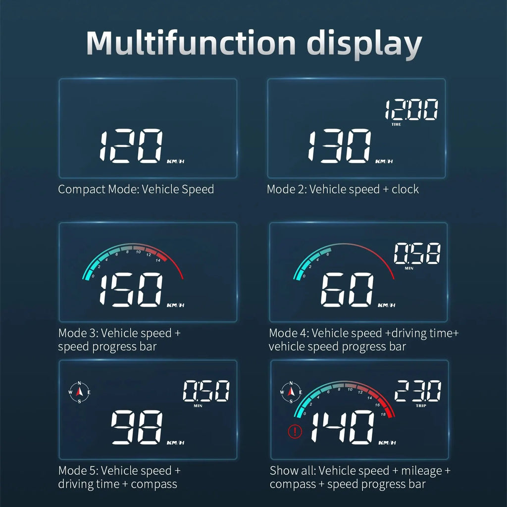 M22 GPS Head-Up Display Universal Speedometer Windshield Projector Black