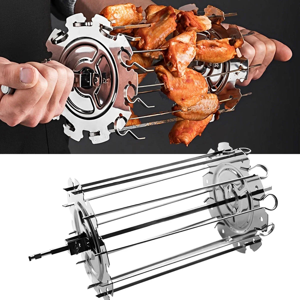Grill Cage & Skewer Set Silver