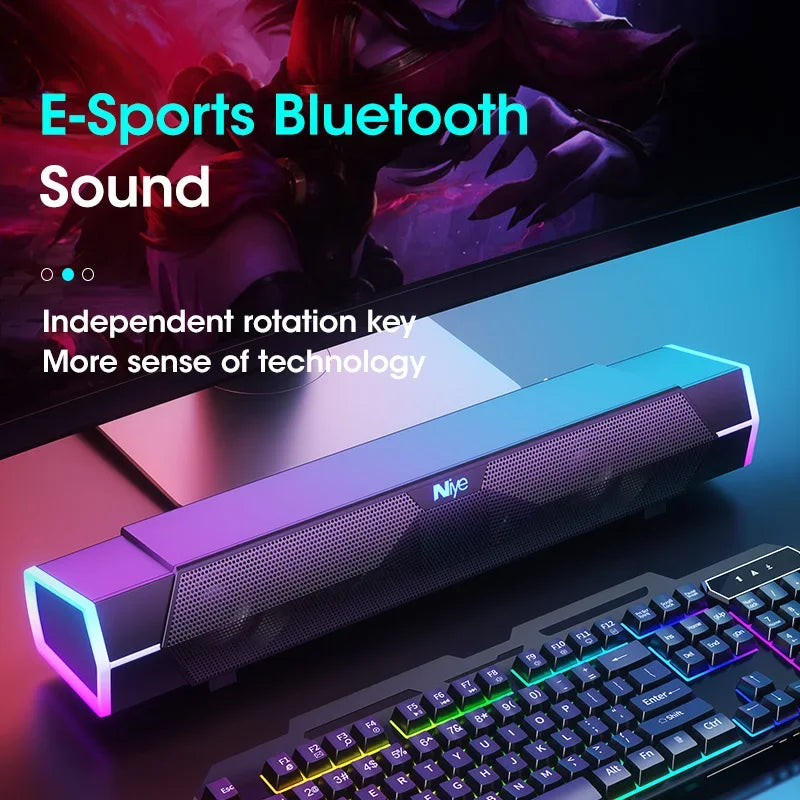 Computer Bluetooth RGB Light Speaker Black