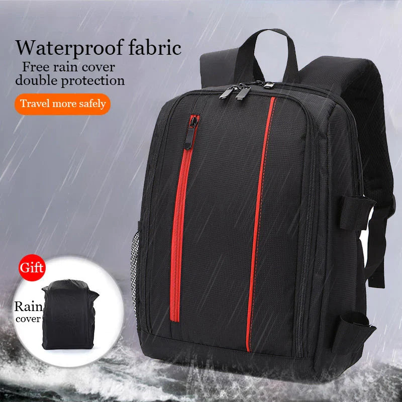 Multi-functional Waterproof Camera Backpack Red